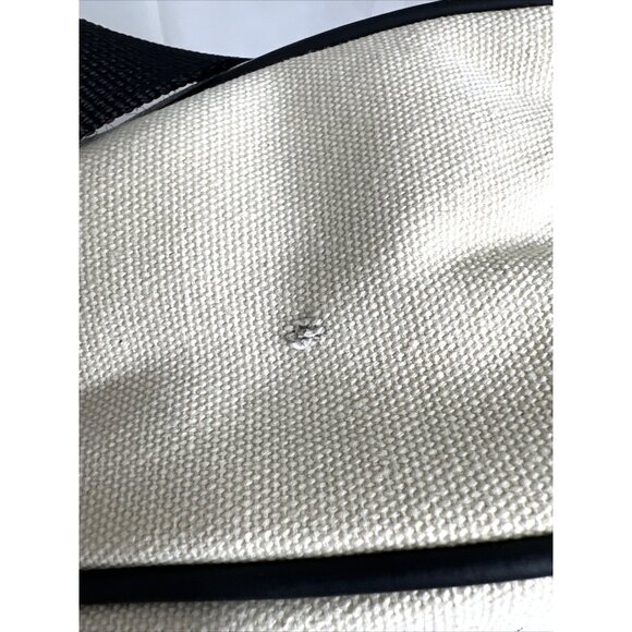 Calvin Klein Beige Canvas Crossbody Bag With Black Strap & Zipper - Picture 5 of 12